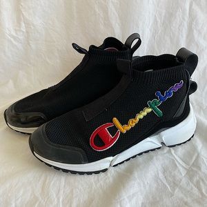 Champion Shoes RF Mid Black and Rainbow
